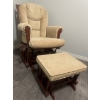 Image 2 : Oak & Microfiber Glider w/ Ottoman 29x31x49