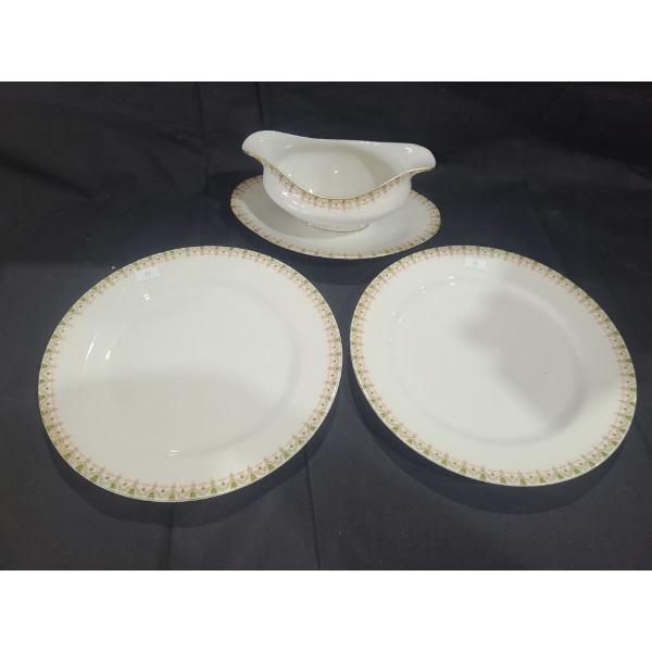 Limoges Elite- Gravy Boat w/ Underplate, Two Plates 10" Diameter