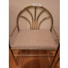 Image 2 : Brass Tone Coat Rack and Armchair with Upholstered Seat