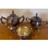 Image 10 : Fancy Silver Plated Oneida Tea Pots & Cream & Sugar Caddies  +Plus One Large Tray