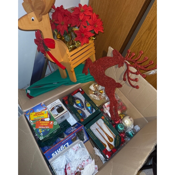 Large Box of Holiday Decor 