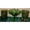 Image 2 : Assorted Green Carnival Glass  Westmore & Imperial Glass Companies
