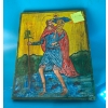 Image 1 : Saint Christopher  Painted on a Wooden Board - 10x12 