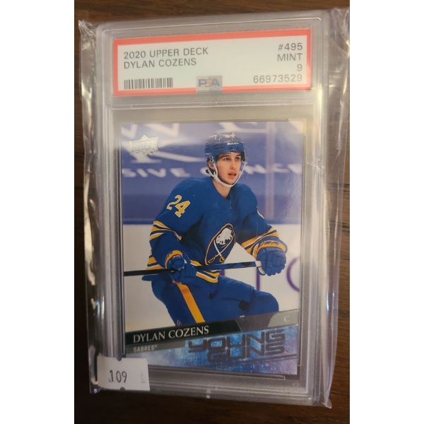 Dylan Cozens Sabres Young Guns Hockey Card 2020 Upper Deck- Graded Mint 