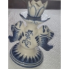 Image 2 : Blue and White Porcelain Candleholders 3.5" Diameter Base, 5.5 T
