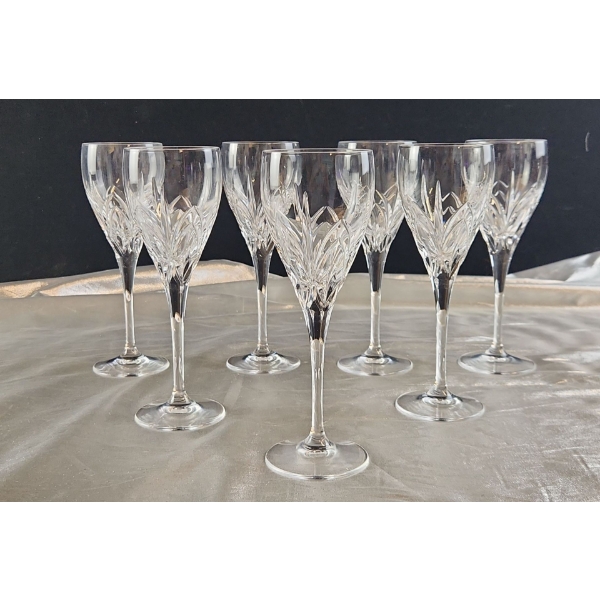 Set of 7 Waterford Crystal Merrill Wine Glasses