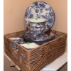 Image 2 : Blue and White Floral Ceramic Dinnerware Set, 9 Pieces