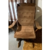 Image 1 : Vintage Glider Walnut Wood w/ Velvet Upholstery 38x40