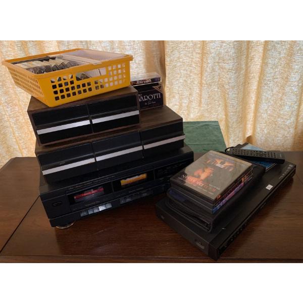 DVD Player (Magnavox, Model No. DP170MW8B), Cassette Player (Fisher, Model No. CR-W9005) & Cassettes