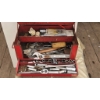 Image 3 : Red Metal Toolbox with Assorted Tools