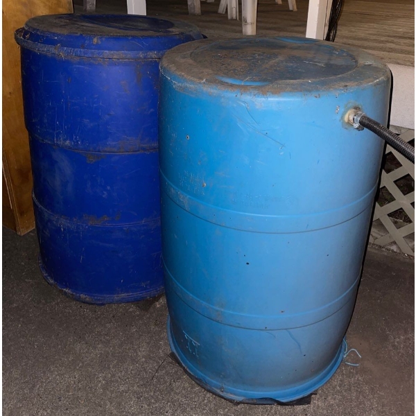 Two 45 Gallon Rain Barrels 