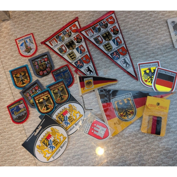 Assorted Dueschland Collectibles - Patches Decals & more