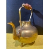 Image 5 : Large Antique Brass Kettle with Wooden Handle