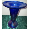 Image 3 : Loetz Mimosa Blue Carnival Deep Crackle Trumpet Vases (2)