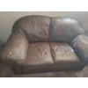Image 1 : Light Brown/ Tan Leather Couch 68 W, 36 D, 30 T