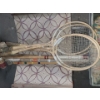 Image 3 : Directors Chair 22 w 16  1/2 d 36 h, Vintage Wood Badminton Rackets, Croquet Clubs & Doll Cradle