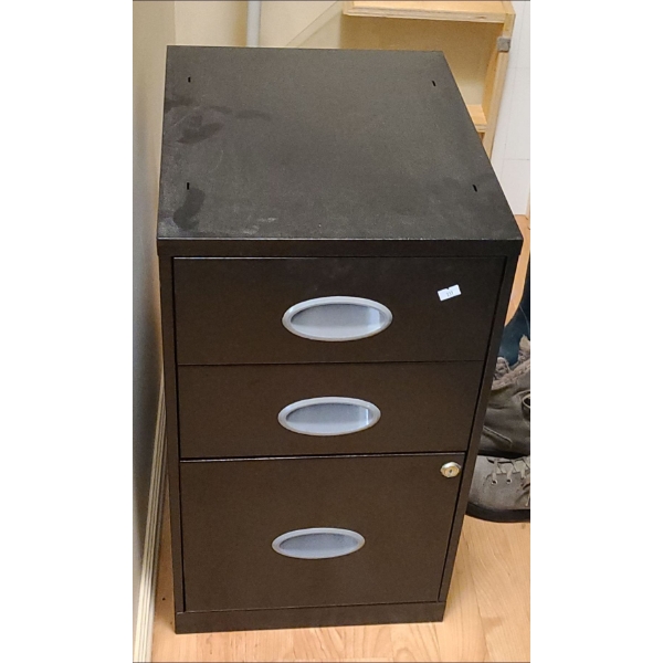 Storage Cabinet (Bottom Drawer for Legal Size Files and Top 2 Drawers for Storage (24"T, 18"D, 14"W)