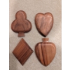 Image 3 : Hand Carved Vintage Wood Vessels - Hearts Diamonds Spade Clubs & more 13"Long 