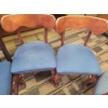 Image 3 : 4 Non-Matching Wooden Chairs with Blue Upholstery