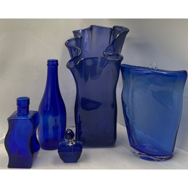 Cobalt Glass Collection #4 (perfume glass is broken) 