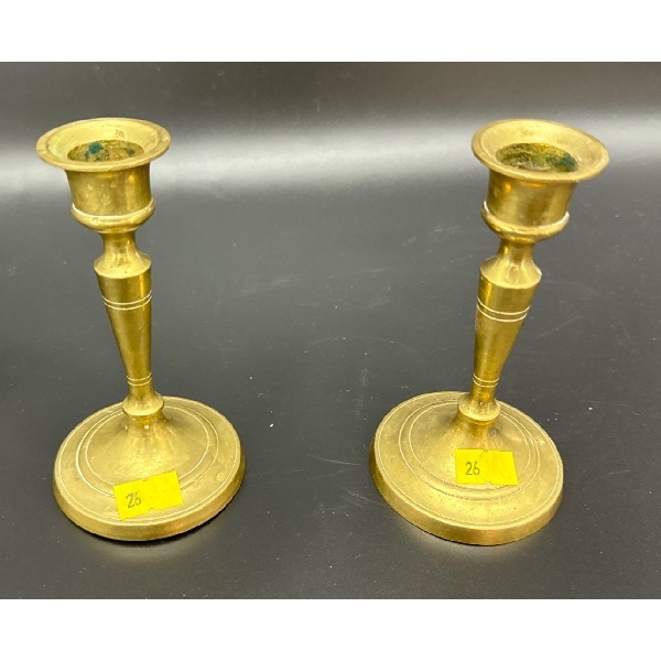 Set of 2 Egyptian Brass Candle Stick Holders - Made in China 