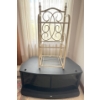 Vintage Iron 3 Tiered Shelf 24T w/ JVC Television Stand 