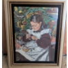 Image 2 : Framed Needlepoint Artwork of Girl with Doll in Gold-Tone Frame