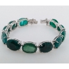 Image 1 : 64.02 ct Certified Silver Emerald gemstone Bracelet ($35,048 Appraisal)