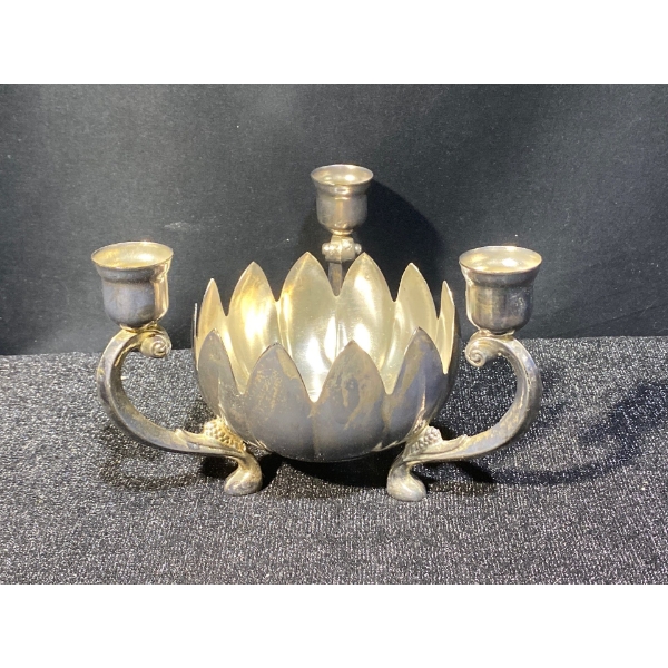 Vintage Silver Plated Lotus Flower Centrepiece 