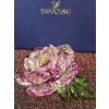 Image 5 : Swarovski Crystal Pink Flower Figurine with Green Leaves