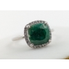 2.7 ct Certified Silver Emerald Gemstone Ring ($3,710 Appraisal)