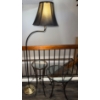 Image 1 : Retro Metal Based Glass Topped Side Tables W/ Black Lamp 61"tall