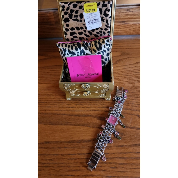 Betsey Johnson Silver Finish Watch w/ Small Box 