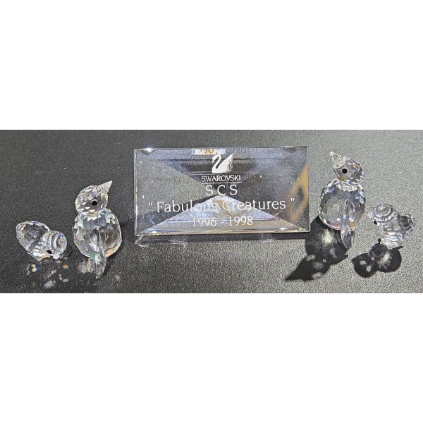 Swarovski Crystal Penguins Family of 4 (0.5"-1.5"T) No Boxes
