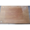 Image 3 : Teak Side Table 29 W, 19.5 D, 19 T and Vinyl Footstool 15" Diameter, 10 T