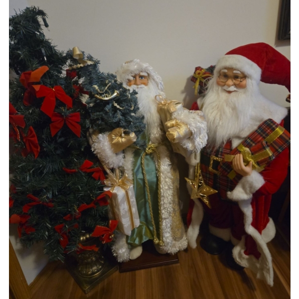 Holiday Collection - Large Santas w/ Lovely Smaller Tree (Tree is 45T)