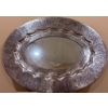 Image 2 : Tufted Linen Accent Chair and Ornate Oval Wall Mirror
