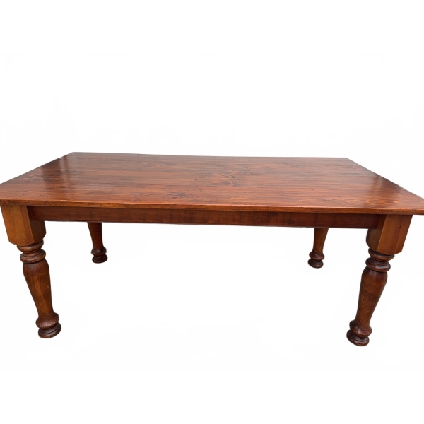 Rectangular Solid Wood Dining Table with Turned Legs