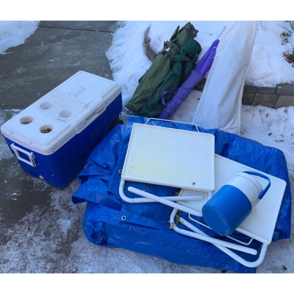 Campers Collection - Coleman Cooler Lawn Loungers Umbrella & More