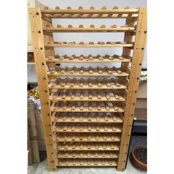 Freestanding or Wall Mounted Wooden Wine Rack 40x25x72"tall