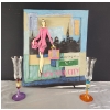Image 1 : Flirty "Shopping In New York" 3D Art Piece(19.5"W x 23.5"H) with a Pair of Fun Champagne Flutes