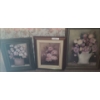Image 1 : Trio of Floral Paintings.  Peony 22 1/2 w 28 1/2 h