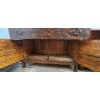 Image 5 : Two-Piece Wooden Hutch and Dresser With Ornate Carvings and Claw Feet