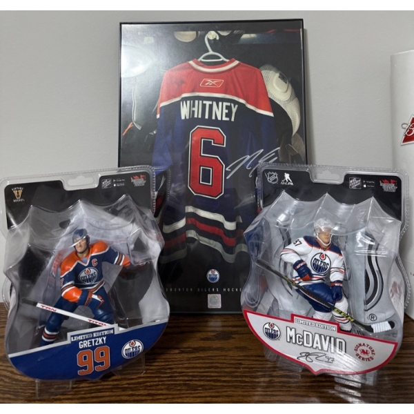 Oilers Memorabilia & Framed Whitney Jersey Picture