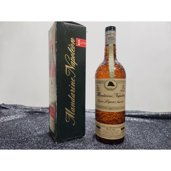 Vintage 1970s Mandarine Napoleon Belgian Liqueur, Sealed, 750ml, Original Box