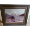 Image 3 : Wooden Wall Shelf, Framed Mountain Photo, Golden Frame (34T)