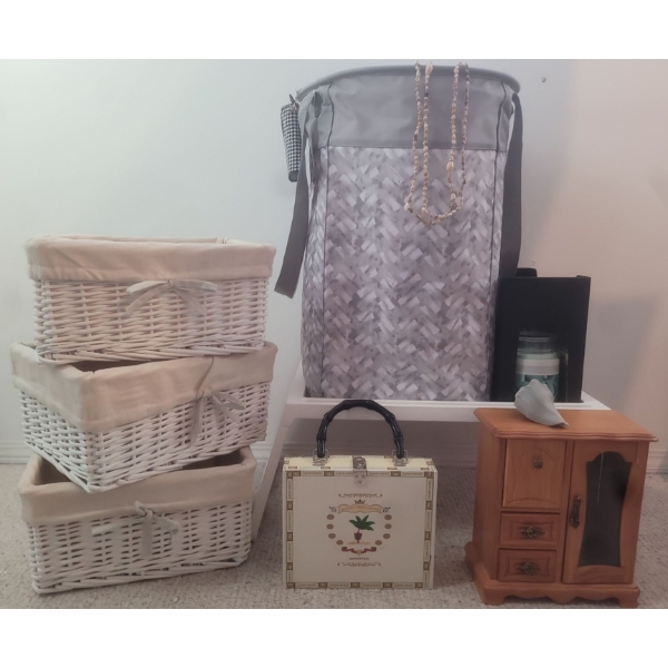 Trendy Home Decor - Baskets, Wicker, Wooden Jewelry Box & More