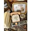Image 2 : vintage 1950s boudoir lamp, vintage-style glass hobnail jar, vintage ivory GTE Automatic Electric ro