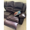Image 3 : 3 Seater Leather Sofa w/ Cushions, 87W, 39T 