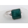 Image 2 : 5.3 ct Certified Sterling Silver Emerald Gemstone Ring Gram Cut 3.00 Grams ($6,580 Appraisal)
